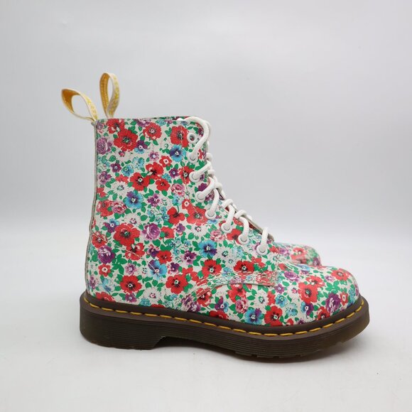 Doc Dr. Martens AirWair Pascal Women's Size 5 Floral Poppy Boots - Picture 1 of 10